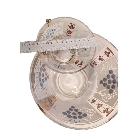 Anchor Hocking Vintage Chip & Dip Bowl Set Grapevine Design salsa 1970s - Picture 12 of 16